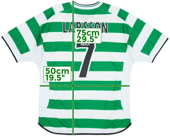 2001-03 Celtic Home Shirt Larsson #7 - 7/10 - (L)