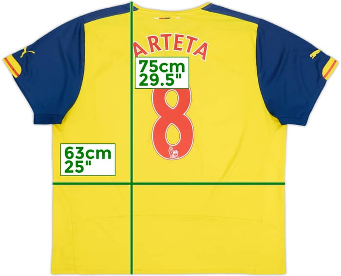 2014-15 Arsenal Away Shirt Arteta #8 - 5/10 - (XXL)