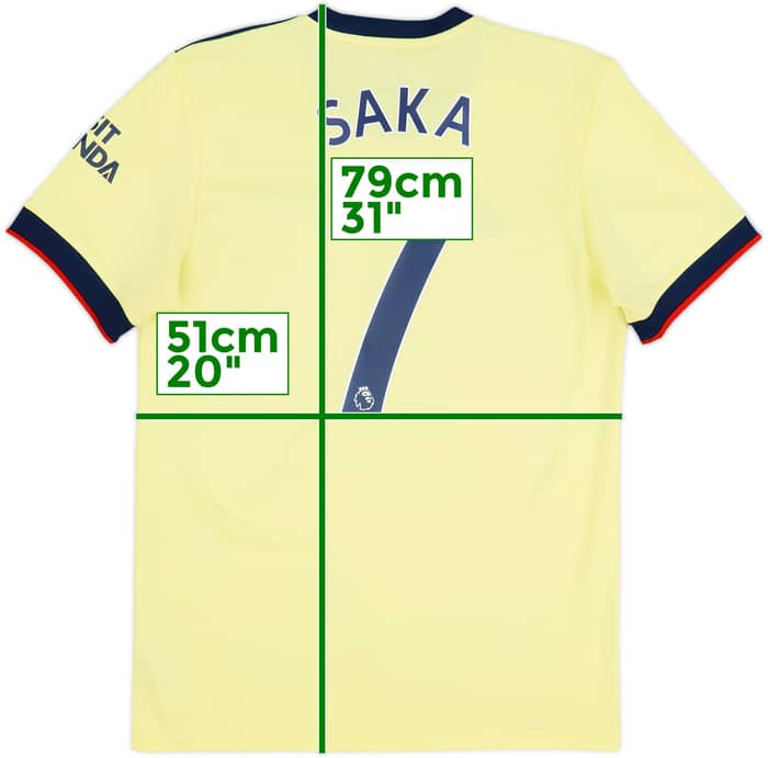2021-22 Arsenal Away Shirt Saka #7 - 8/10 - (M)