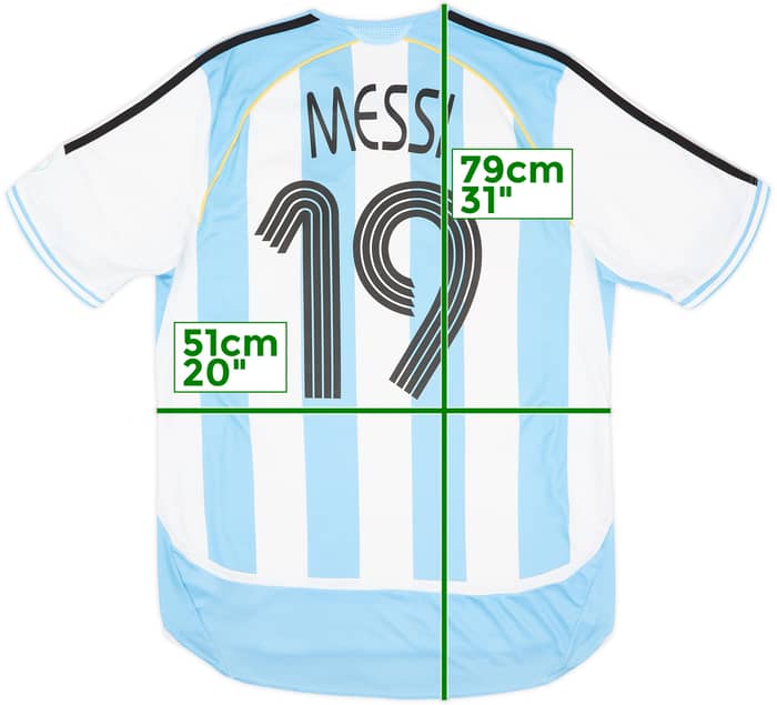 2005-07 Argentina Home Shirt Messi #19 - 8/10 - (M)