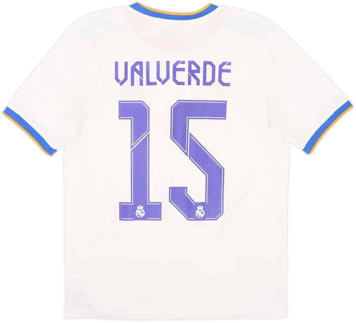 2021-22 Real Madrid Home Shirt Valverde #15 - 8/10 - (XL.Boys)