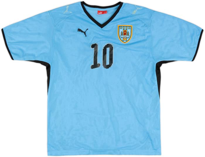 2008-10 Uruguay Home Shirt #10 (Forlan) - 5/10 - (XL.Boys)