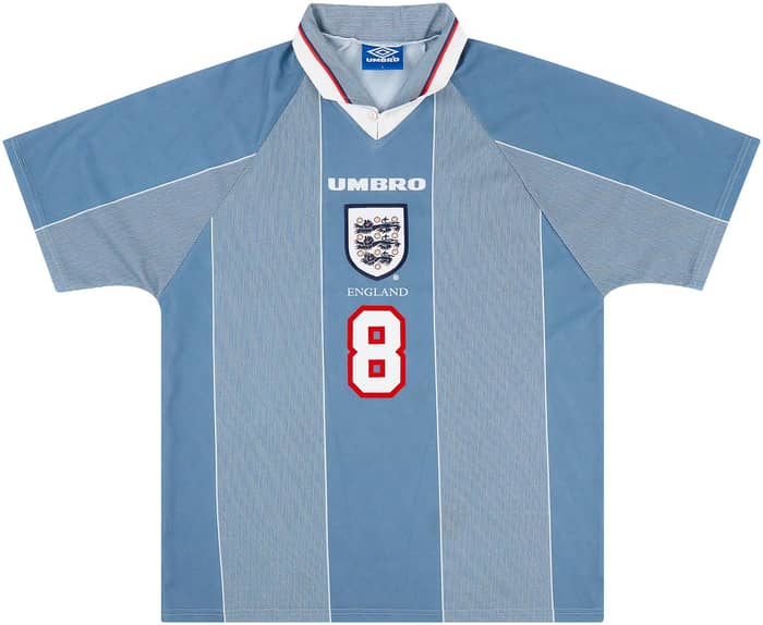 1996-97 England Away Shirt Gascoigne #8 - 8/10 - (L)