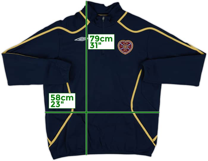 2007-08 Hearts Umbro 1/4 Zip Drill Top - 10/10 - (XL)