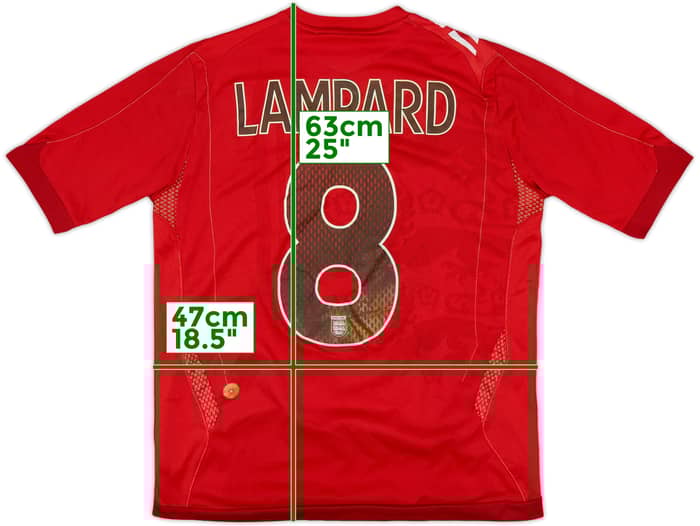 2006-08 England Away Shirt Lampard #8 - 6/10 - (XL.Boys)