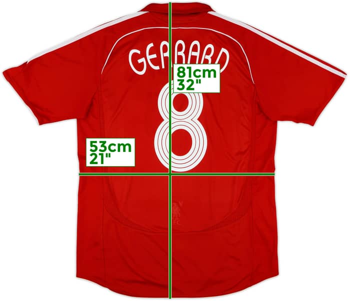 2006-08 Liverpool Home Shirt Gerrard #8 - 6/10 - (L)