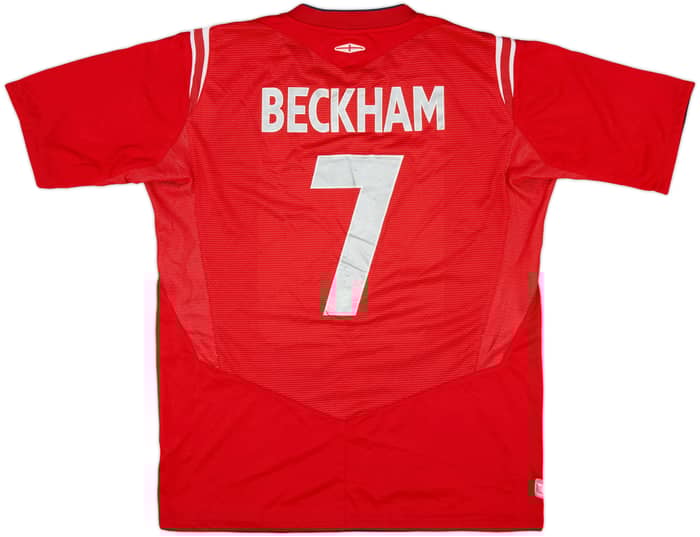 2004-06 England Away Shirt Beckham #7 - 7/10 - (M)