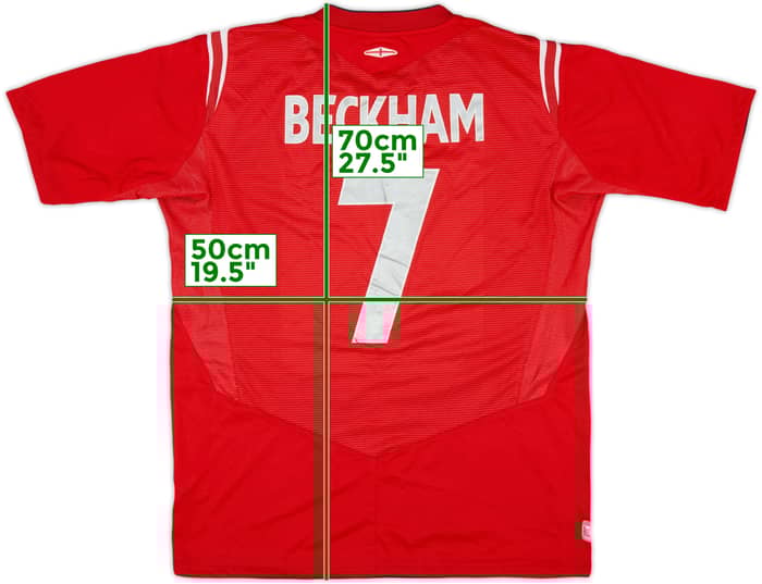 2004-06 England Away Shirt Beckham #7 - 7/10 - (M)