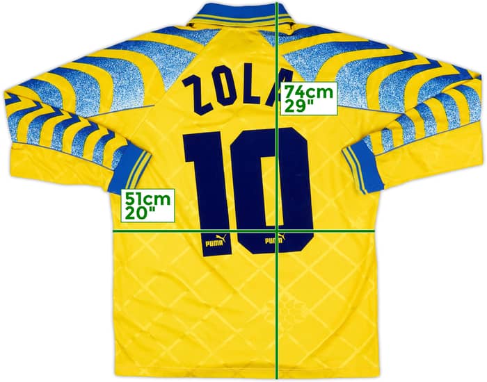 1995-96 Parma Third L/S Shirt Zola #10 - 7/10 - (S)