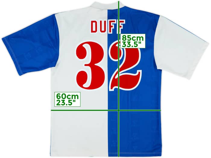 1996-98 Blackburn Home Shirt Duff #32 - 8/10 - (XL)