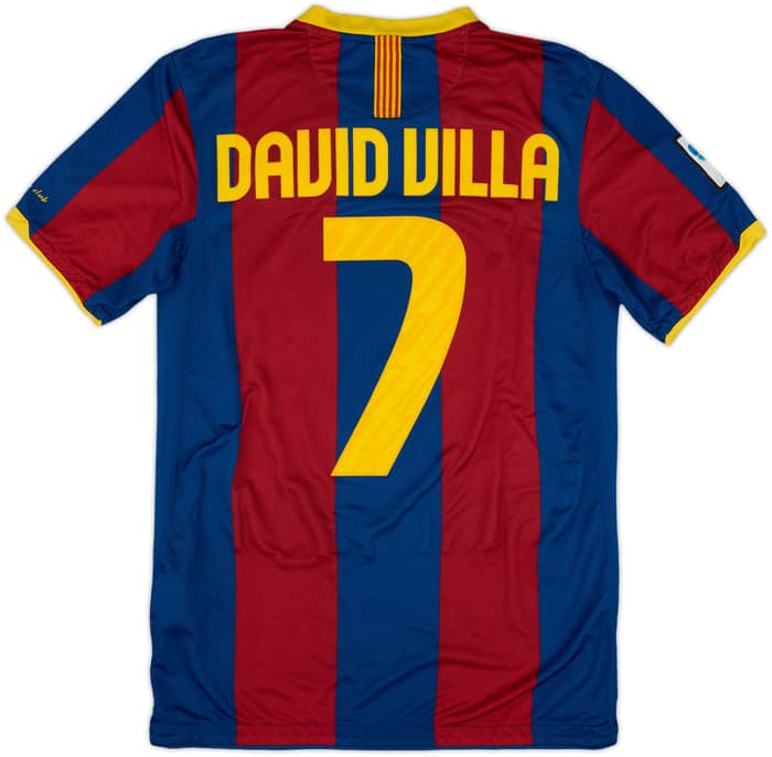 2010-11 Barcelona Home Shirt David Villa #7 - 9/10 - (S)