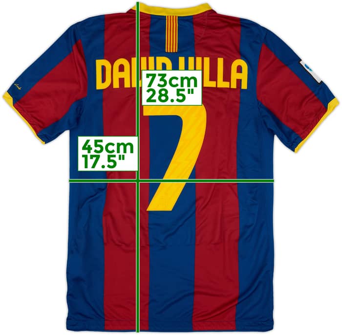 2010-11 Barcelona Home Shirt David Villa #7 - 9/10 - (S)