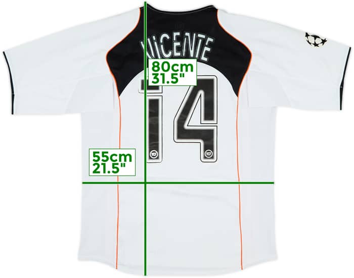 2004-05 Valencia Home Shirt Vicente #14 - 8/10 - (L)