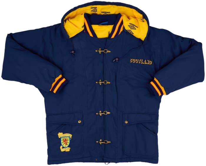 1990-92 Scotland Umbro Padded Hooded Bench Coat - 8/10 - (M)