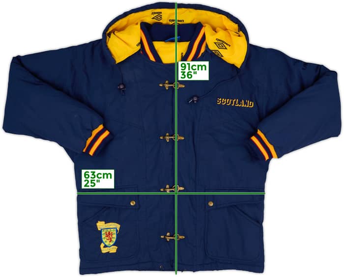 1990-92 Scotland Umbro Padded Hooded Bench Coat - 8/10 - (M)