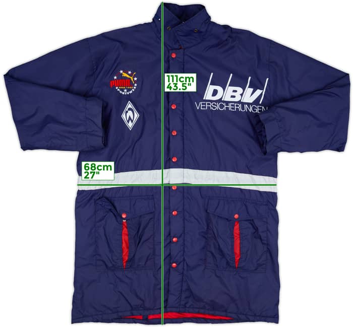 1994-95 Werder Bremen Player Issue Padded Bench Coat - 5/10 - (XXL)