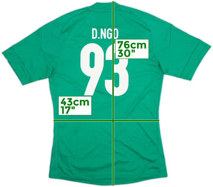 2010-11 adidas Template Shirt D.Ngo #93 - 9/10 - (S)