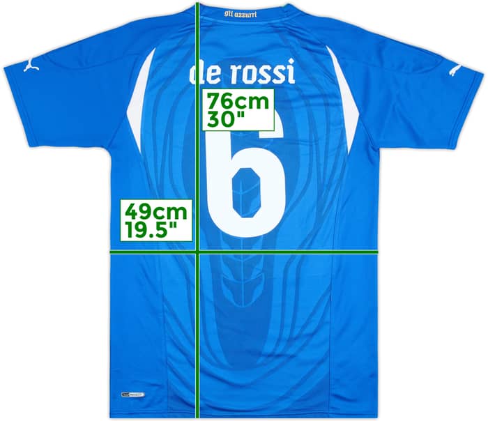 2010-12 Italy Home Shirt De Rossi #6 - 8/10 - (M)