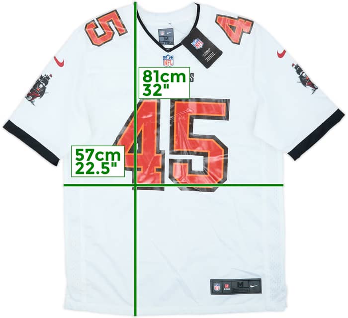 2020-23 Tampa Bay Buccaneers White #45 Nike Game Away Jersey (M)