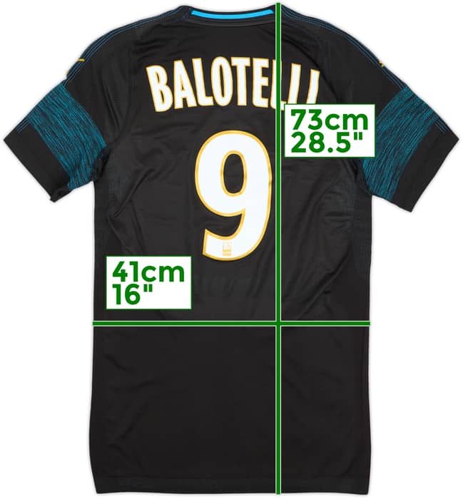 2018-19 Olympique Marseille EvoKnit Player Issue Away Shirt Balotelli #9 - 9/10 - (M)