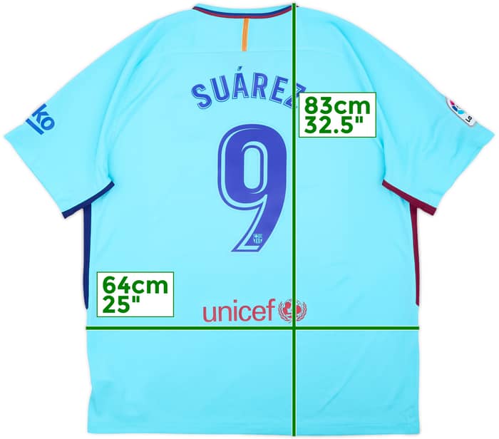 2017-18 Barcelona Away Shirt Suarez #9 - 8/10 - (XXL)