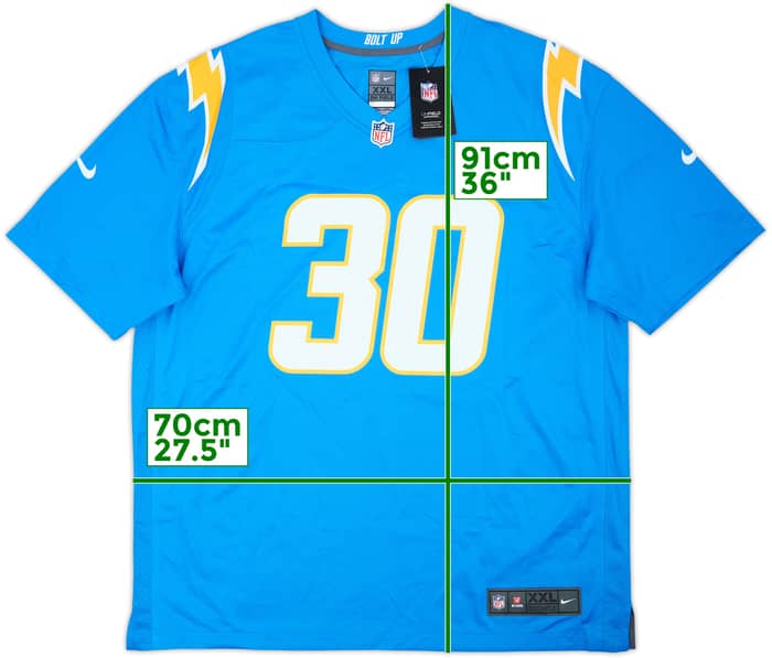 2020-23 LA Chargers Ekeler #30 Nike Game Home Jersey (XXL)