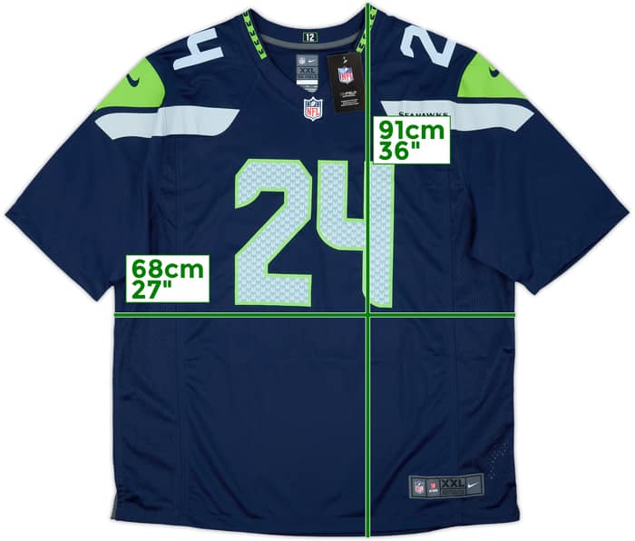 2019 Seattle Seahawks Lynch #24 Nike Game Home Jersey (XXL)