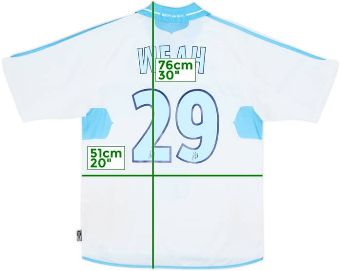 2000-01 Olympique Marseille Home Shirt Weah #29 - 7/10 - (S)