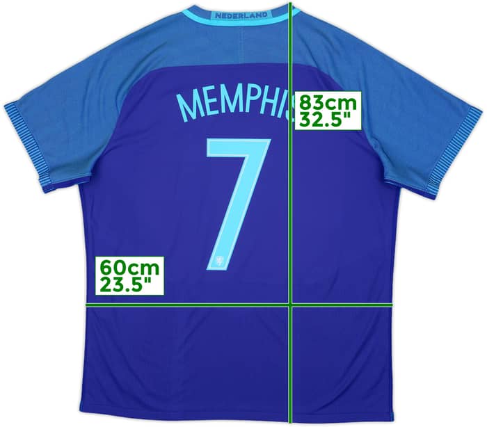 2016 Netherlands Authentic Away Shirt Memphis #7 - 9/10 - (XXL)