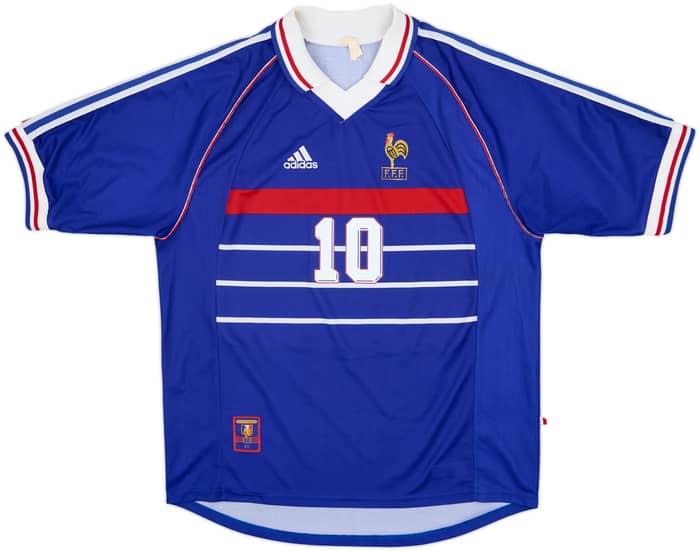 1998-00 France Home Shirt Zidane #10 - 8/10 - (L)