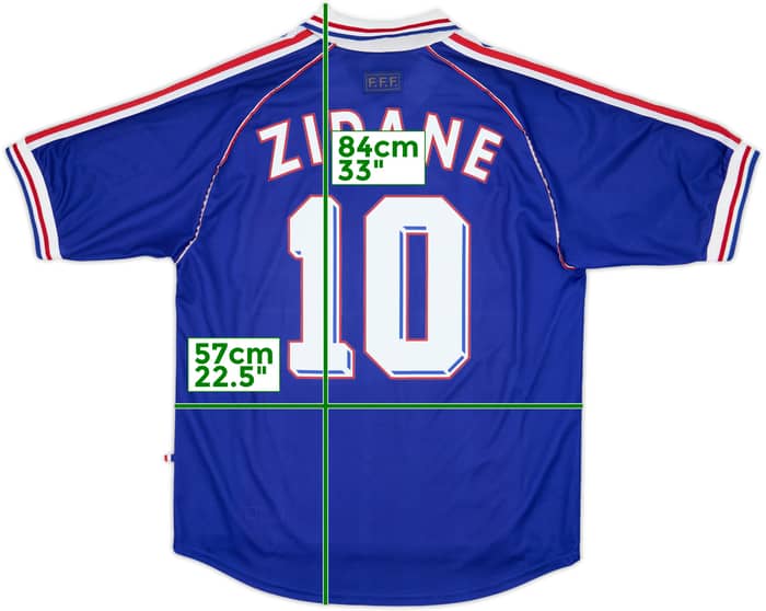 1998-00 France Home Shirt Zidane #10 - 8/10 - (L)