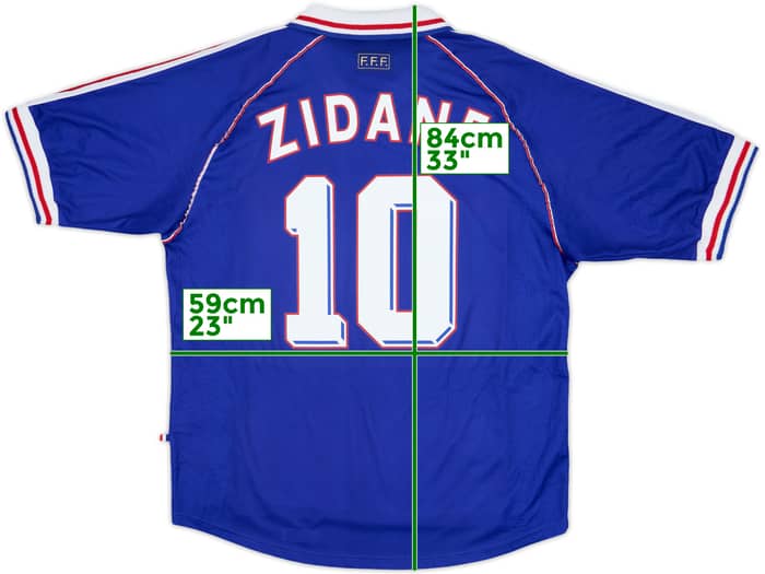 1998-00 France Home Shirt Zidane #10 - 8/10 - (XL)