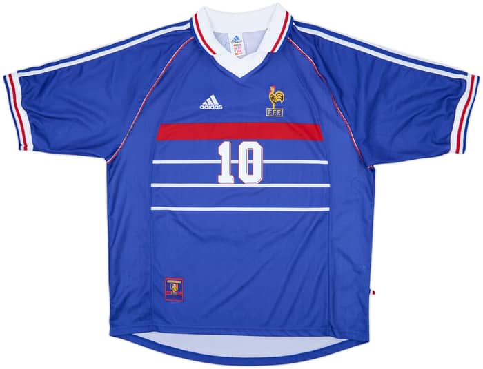 1998-00 France Home Shirt Zidane #10 - 9/10 - (XL)