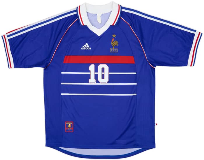 1998-00 France Home Shirt Zidane #10 - 8/10 - (XL)