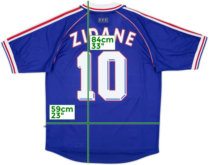 1998-00 France Home Shirt Zidane #10 - 8/10 - (XL)