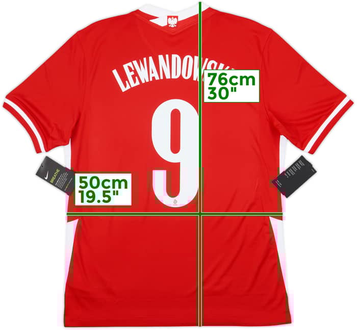 2020-21 Poland Away Shirt Lewandowski #9 (M)