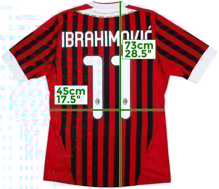 2011-12 AC Milan Home Shirt Ibrahimovic #11 - 7/10 - (S)