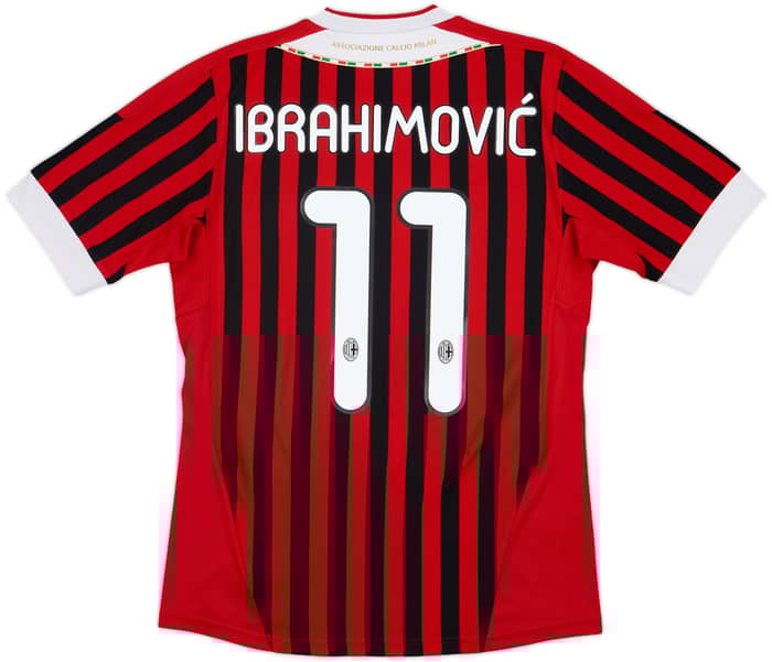 2011-12 AC Milan Home Shirt Ibrahimovic #11 - 7/10 - (S)