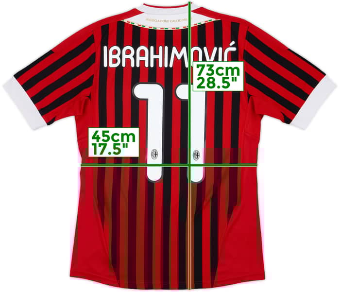 2011-12 AC Milan Home Shirt Ibrahimovic #11 - 7/10 - (S)