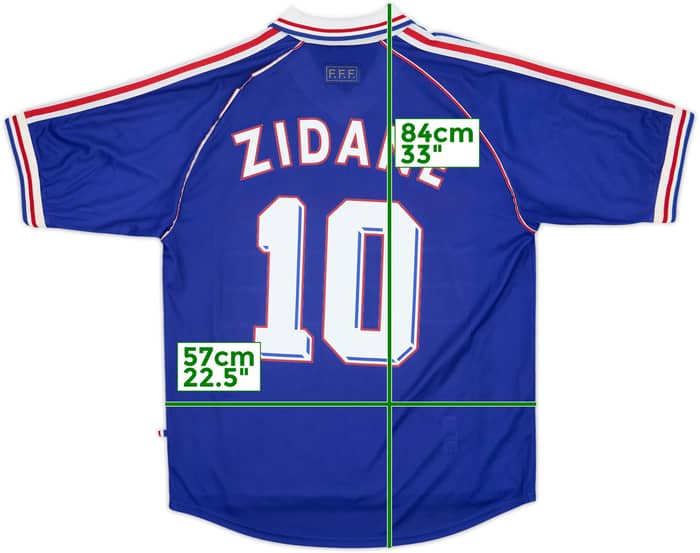 1998-00 France Home Shirt Zidane #10 - 8/10 - (XL)