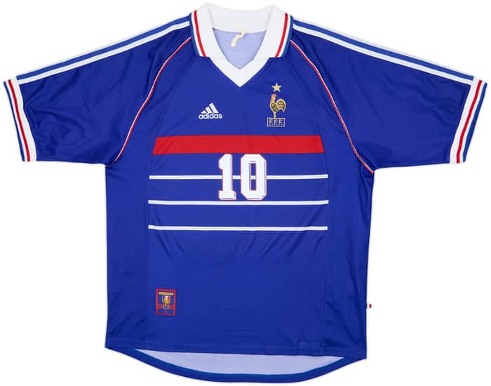 1998-00 France Home Shirt Zidane #10 - 9/10 - (XL)