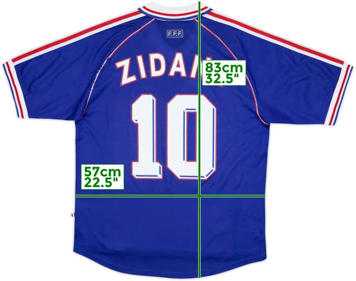 1998-00 France Home Shirt Zidane #10 - 9/10 - (XL)