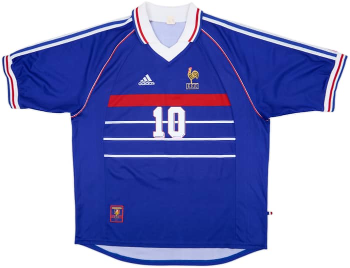 1998-00 France Home Shirt Zidane #10 - 9/10 - (XL)