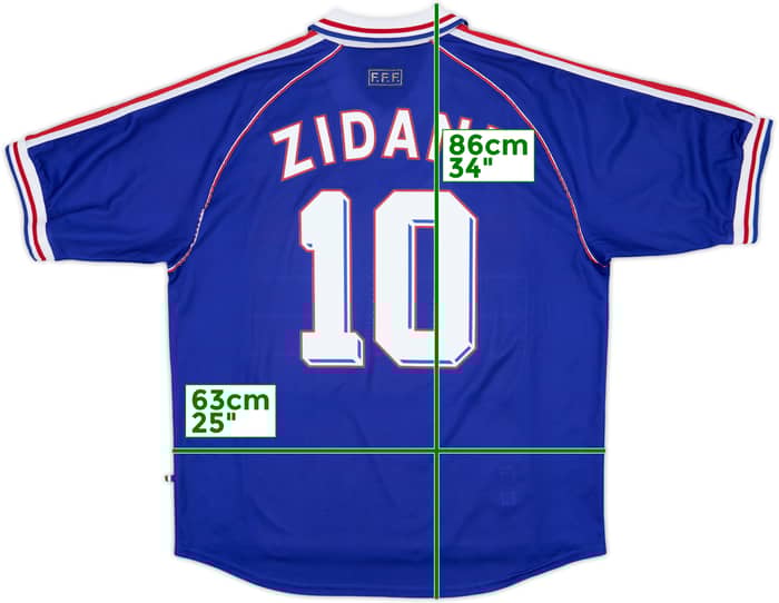 1998-00 France Home Shirt Zidane #10 - 9/10 - (XL)