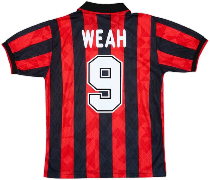 1995-96 AC Milan Home Shirt Weah #9 - 9/10 - (S)