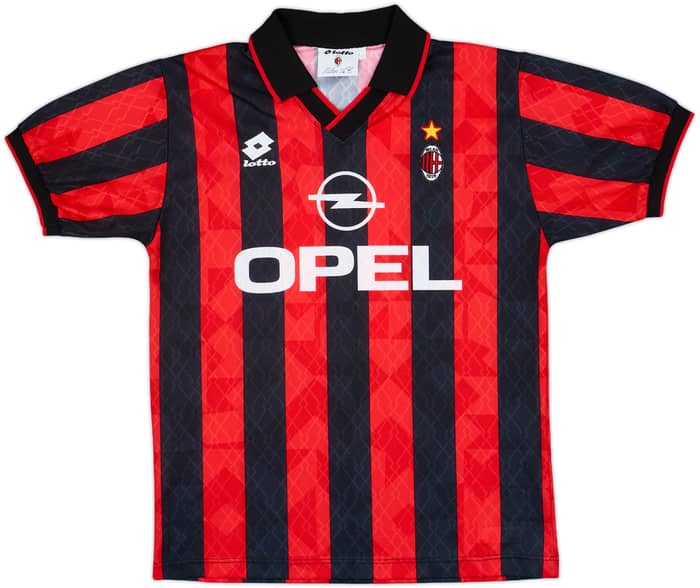 1995-96 AC Milan Home Shirt Weah #9 - 9/10 - (S)