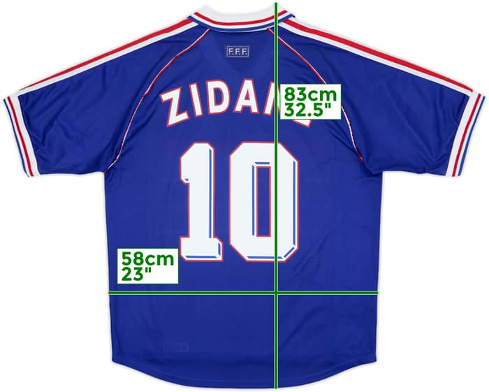1998-00 France Home Shirt Zidane #10 - 8/10 - (XL)