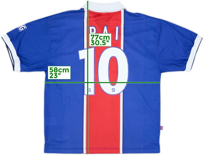 1997-98 Paris Saint-Germain Home Shirt Rai #10 - 9/10 - (L)