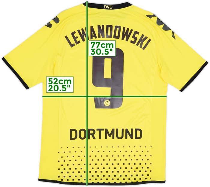 2011-12 Borussia Dortmund Home Shirt Lewandowksi #9 - 8/10 - (M)