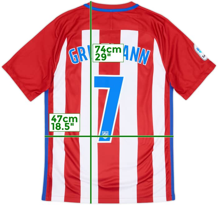 2016-17 Atletico Madrid Home Shirt Griezmann #7 - 8/10 - (S)